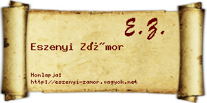 Eszenyi Zámor névjegykártya